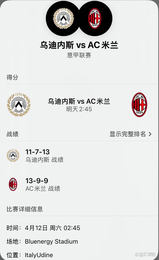 AC米兰击败乌迪内斯,稳坐积分榜榜首 AC米兰击败乌迪内斯,稳坐积分榜榜首